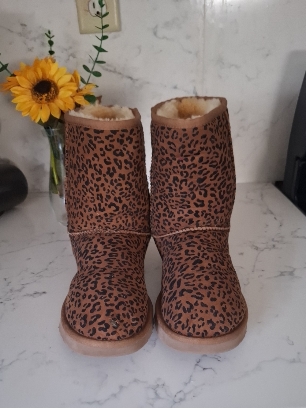 Ugg Women’s Leopard Print Shearling Lined Boots - Brown